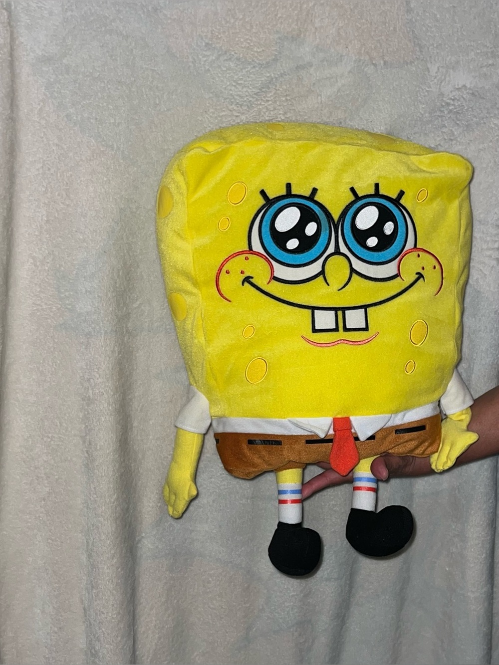 SpongeBob Squarepants Bright Yellow Plush with Blue Eyes and Red Tie